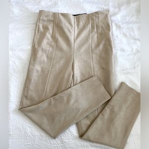 Zara Tan Faux Suede Riding Pants / Leggings
